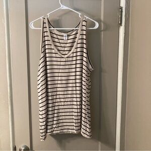 Old Navy Luxe Cream and Black Tank Top